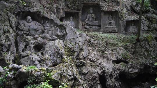 杭州灵隐寺飞来峰造像布袋弥勒佛