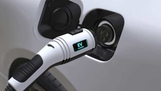 新能源汽车充电的概念动画