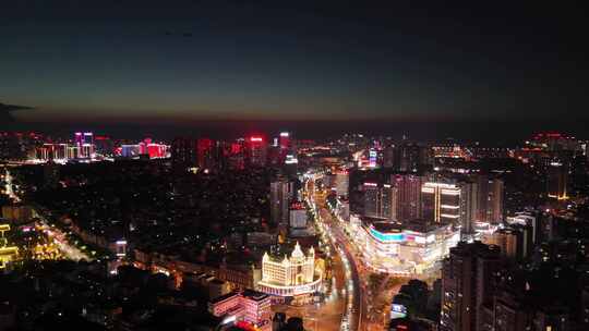 航拍四川泸州夜景泸州城市建设