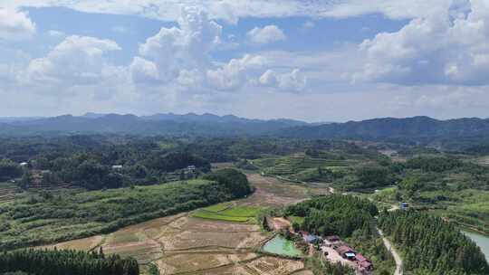 南方山川丘陵梯田农田航拍