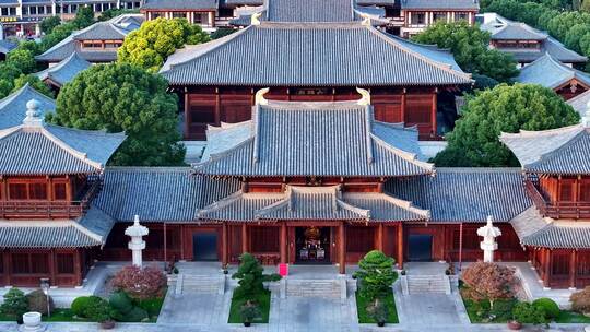 航拍上海宝山寺