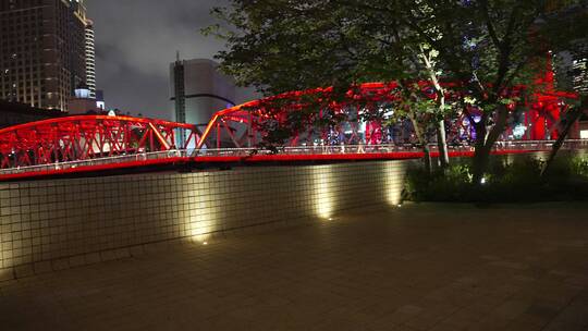 上海苏州河外白渡桥夜景