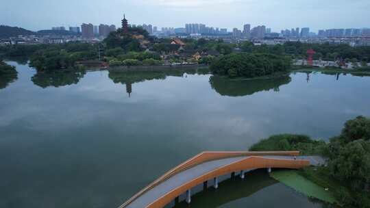 镇江金山公园景区金山寺航拍