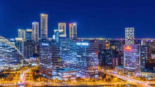 北京望京SOHO城市夜景全景延时