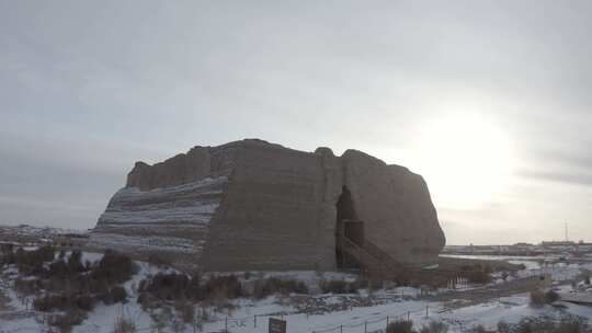 玉门关冬季雪景