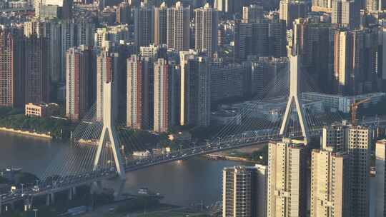 中国广东省广州市鹤洞大桥视频素材模板下载