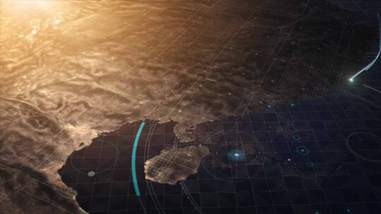 【原创】科技感金三角地图区位展示