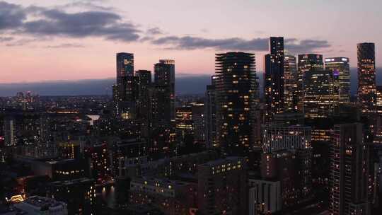 伦敦城市夜景航拍