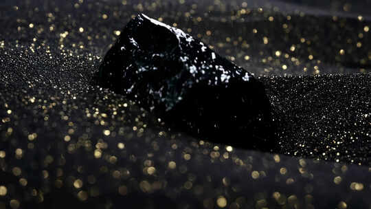 黑色沙丘金色光点 高级质感暗调抽象素材