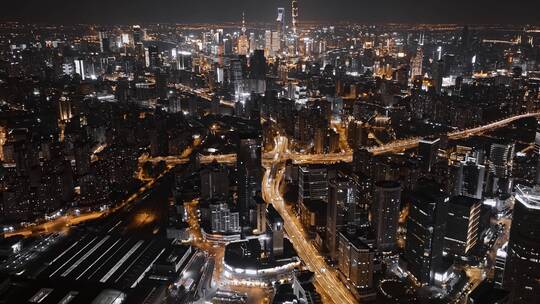 魔都夜景延时航拍