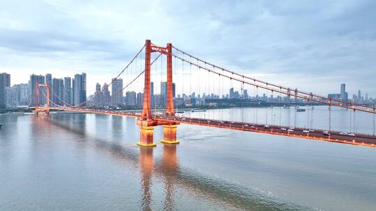 武汉鹦鹉洲长江大桥最新合集视频素材模板下载
