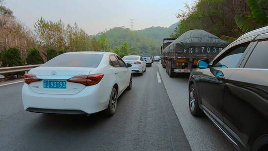 高速公路堵车拥堵车辆停滞排队视频