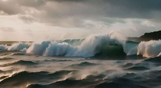 大海海浪阳光海洋浪花海水大气震撼开场片头