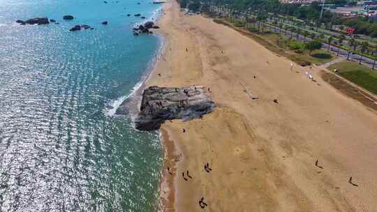 东海大海海边海水海浪沙滩海滩航拍风景唯美