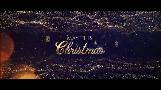 黄金圣诞祝福标题清新动感卡片童话AE模板