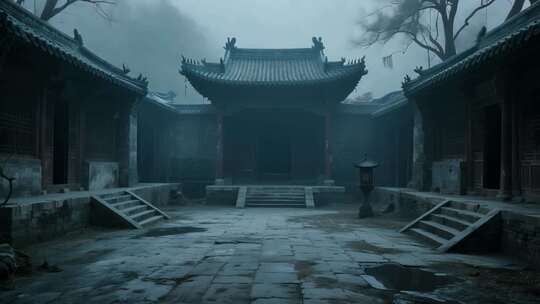 古庭院 古宅 古代院子 院子 院落 破庙