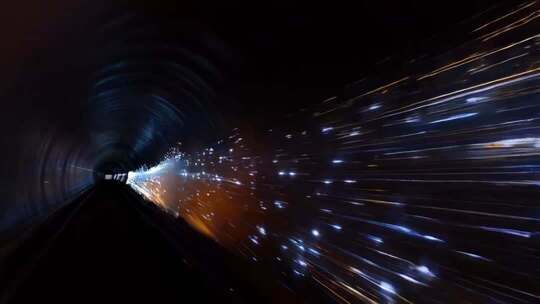 隧道内快速穿梭光影效果
