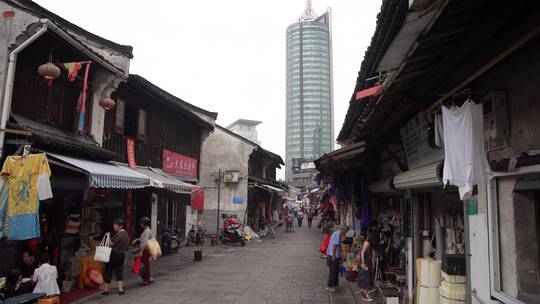 绍兴书圣故里江南水乡风景视频