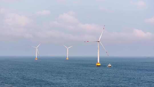 海上风力发电4K素材4