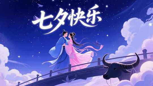 七夕节牛郎织女鹊桥相遇