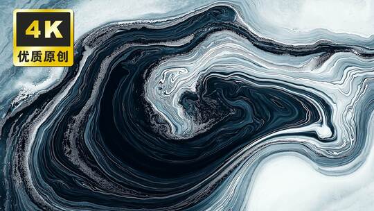 黑白流体艺术抽象背景写意水墨山水黑白水彩