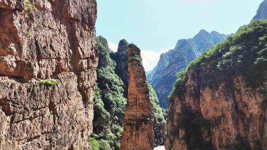 延时+实景河北蔚县飞狐峪一炷香地质奇观