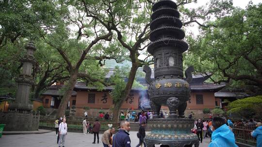 浙江普陀山法雨寺禅院建筑4K视频