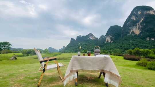 户外休闲喝茶养生禅意生活户外旅游