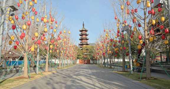 上海徐汇龙华寺龙华塔寺庙中式建筑