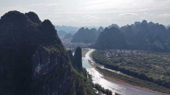 广西桂林喀斯特地貌桂林山水航拍