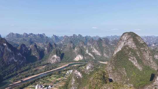 广西桂林山水风光航拍