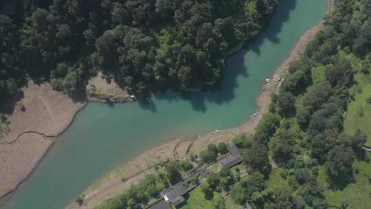 湖北恩施唐崖土司自然森林河流航拍