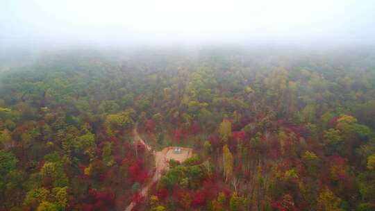 航拍吉林拉法山国家森林公园蛟河红叶谷秋景