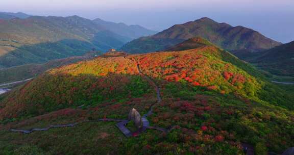 长沙浏阳大围山森林公园杜鹃花海航拍