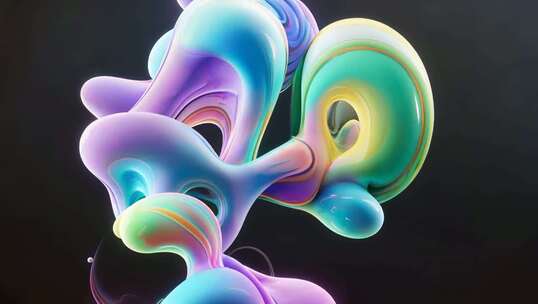 彩色流体3D渲染抽象素材