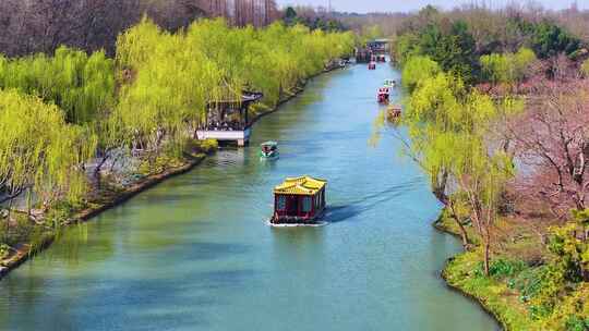 扬州市邗江区瘦西湖风景名胜区航拍江南水乡