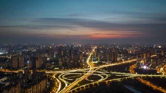 郑州日落夜景