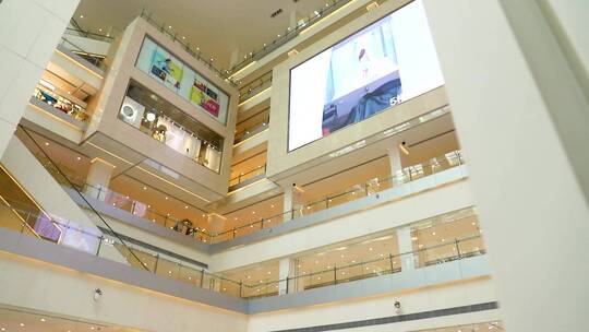商场购物中心大型商业广场购物中心高档人流视频素材模板下载