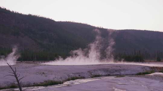 蒸汽，火山，喷口，黄石公园