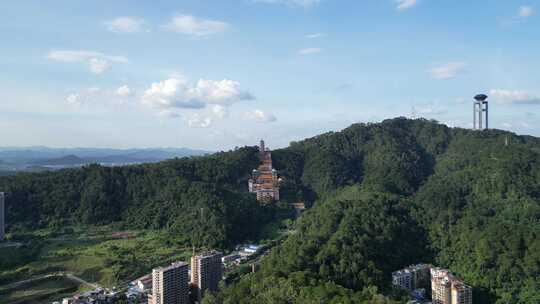 梧州白云山风景区四恩禅寺航拍