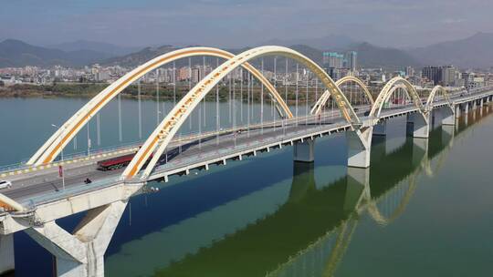 广东潮州金山大桥航拍4K视频