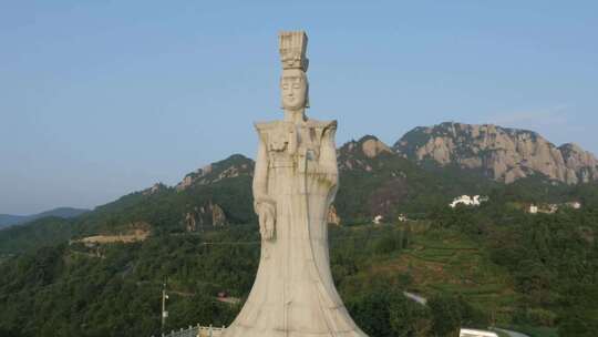 福建太姥山雕像航拍视频