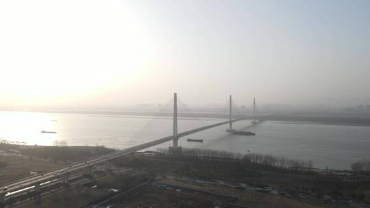 南京江心洲长江大桥4K航拍原素材视频素材模板下载
