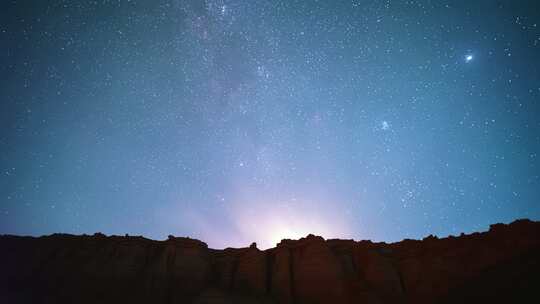 夜晚星空延时素材