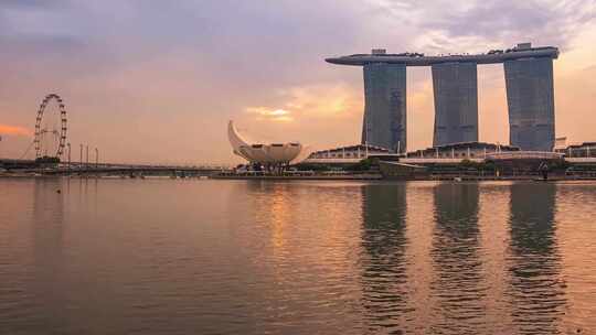 新加坡金融商务区延时视频素材模板下载