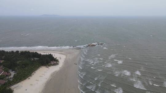 广东茂名浪漫海岸景区航拍视频素材模板下载