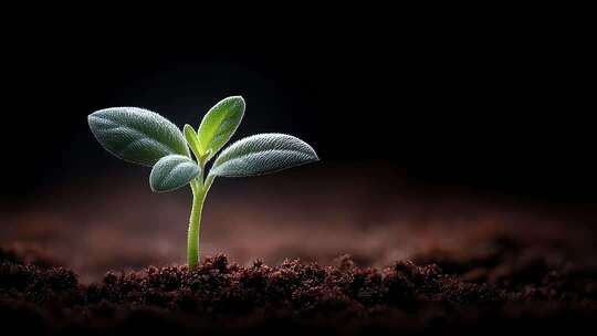 破土而出的小苗象征希望与成长