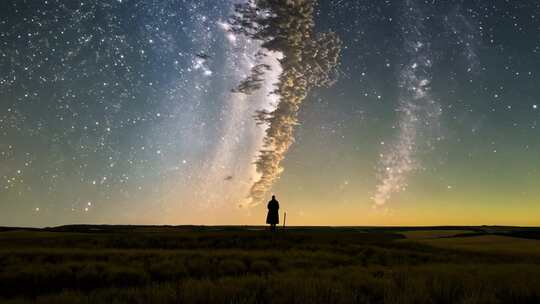 草原夜空 繁星点缀 牧歌悠扬 浪漫无尽