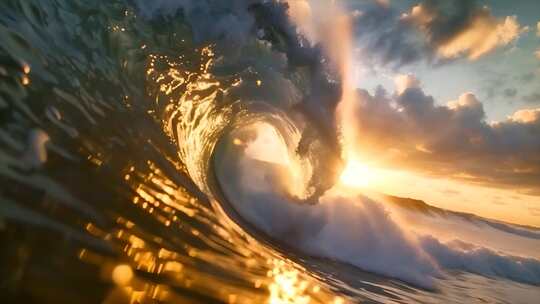 海洋巨浪海浪浪花波涛汹涌翻滚ai素材原创