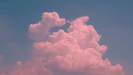 黄昏天空粉色云朵延时云卷云舒小清新浪漫云